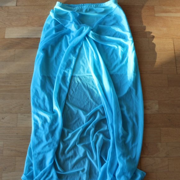 NEW FRENCH WEST INDIES FRANCE SWIM COVER UP BLUE TURQUOISE ONE SIZE - Picture 3 of 4